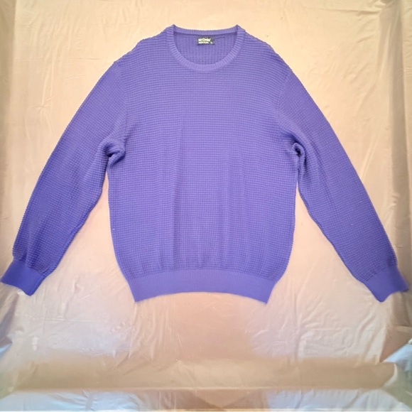 St Croix Blue/Purple Crewneck Golf Cotton Sweater Size Large - Picture 2 of 8